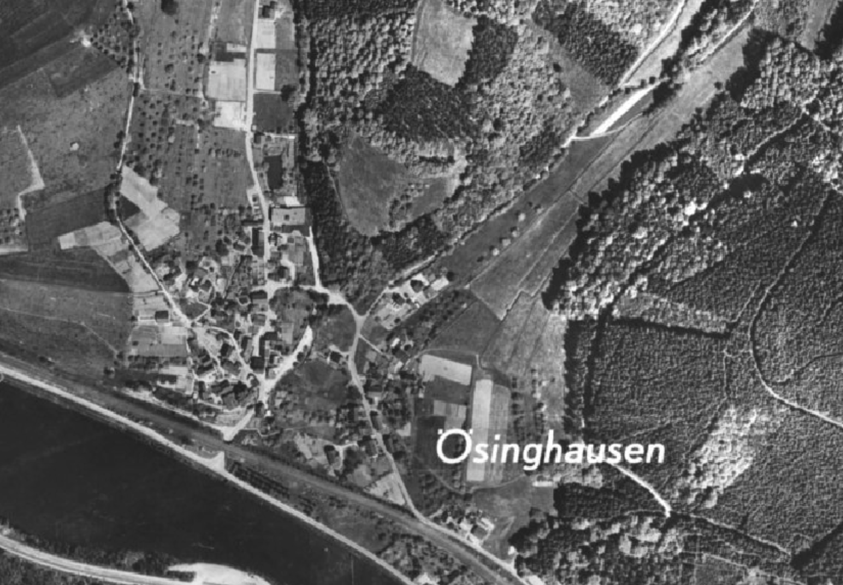 Luftbild Oesinghausen 1951 – historische Ansicht Bergisches Land